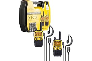 Midland C1180.01 XT70 Adventure Talkie Walkie - Émetteur-Récepteur Radio Pro Bi-bande à Recharge Rapide - Jaune - 69 LPD et 24 PMR446, 12 km, 38 Tonalités et 83 Codes - Lot de 2 Émetteurs-Récepteurs