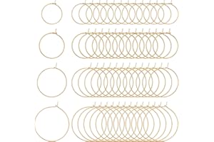 Sorcristy 120 Stück Ohrringe Rohlinge Ohrring Selber Machen Set Metall Creolen Schmuckherstellung Zubehör Runde Ohrringe Basteln Set für Frauen DIY (Gold)