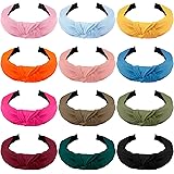 SIQUK 12 Pezzi Cerchietti per Capelli con Nodo Colorati Fasce Capelli Nodo Cerchietti per Donna Ragazze, 12 Colori