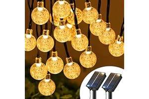 btfarm 2 Pezzi Catena Luminosa Esterno Solare, 10M 30LED Luci Solari da Giardino IP65 Impermeabile, 8 Modalità Luci Esterno Energia Solare Decorazione per Giardino Matrimonio Festa, Bianco Caldo