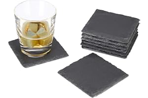 Relaxdays underlägg i skiffer, 72-pack, fyrkantiga 10x10 cm