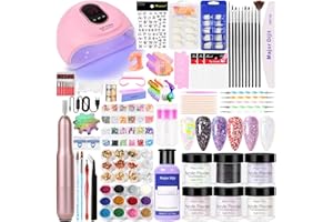 DouborQ Acrylic Nail Kit with Electric Nail Drill Nail Lamp,U V Nail Dryer Light Manicure Pen ,False Nail Tips Starter Set Acrylic Nail Art Supplies for Beginner with Everything (MT20-12)