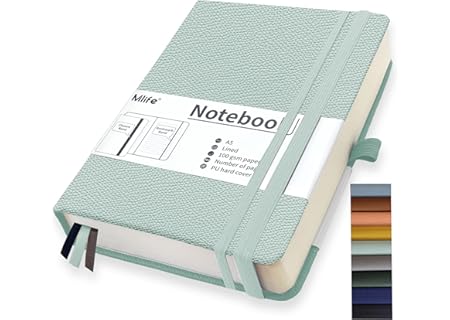 Mlife A5 Anteckningsbok, 360 Sidor, 100 G/M2 Bläckresistent Papper Med Vikbar Ficka För Kontor, Skol - Amazon Deal & Rabatt