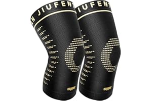 JIUFENTIAN Copper Knee Support Men 2 Pack,Knee Braces for Women Arthritis,ACL, Tendinitis, Meniscus Tear, Joint Pain Relief, Running, Working Out, Fitness, Weightlifting-XL