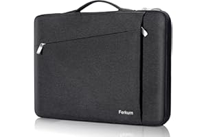 Ferkurn Laptop Sleeve Case 12 Inch Compatible with 12.3" Surface Pro 9/8/X/7+/7/6/5/4/3/2/1, 12.4 Inch Surface Laptop Go, MacBook Air 11, MacBook 12, Waterproof Slim Tablet Cover with Handle,Black
