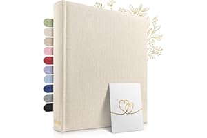 Zeitloos Album photo à coller - Espace pour 500 photos - Lin véritable - Grand livre photo 31 x 32 cm en beige - 100 pages blanches - Les albums photo sont le cadeau parfait.