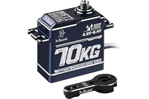 Miuzei Servo RC Servo 70 kg 180° Digital Servomotor High Torque Metal Steel Gears para 1/10 1/8 1:7 Auto RC Car Boot Avión Impermeable 4.8-6.0-8.4V CNC Metal Standart Servo con Cable 25T