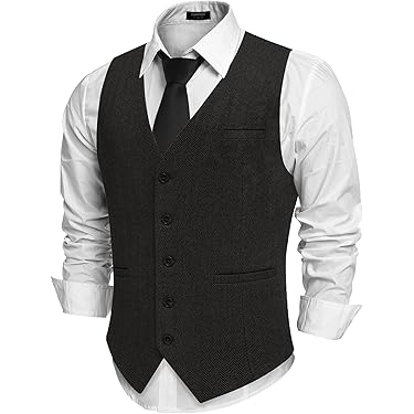 Herren Anzugweste Business Classic - Elegante Einfarbige Weste Regular Fit