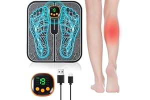 ASHMITA Electronic Foot Massagers for Pain and Circulation, EMS Foot Massager, Folding Portable Electric Foot Massage Mat,Electric Foot Booster for Feet and Legs Muscle Stimulator with 8 Moods 19 Intensities