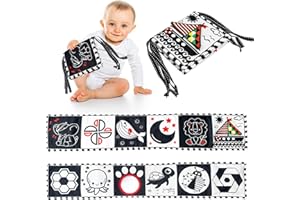 Clundoo Black White Babybuch Kontrast Baby Toys, Kontrastbuch Baby Spielzeug 0 3 6 9 12 Monate, Zahlenlernspielzeug Babygeschenk, Schwarz Weiss kontrastkarten Baby für Kleinkinder Babys Neugeborene