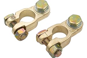 TWIPP 1 par de bornes de batería +/-con perno para batería de coche, conector de polo, bornes de conexión universal para baterías de 12 V y 24 V