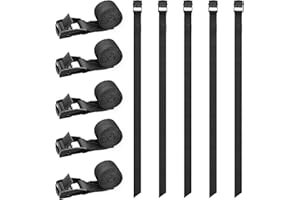 ‎RIO DIRECT RIO Direct 10 Stück Spanngurt kurz 50cm, Spanngurte Fahrradträger, Schwarze Kurze Zurrgurte mit klemmschloss, Kleine Spanngurte, für Fahrrad, Sackkarre, Motorrad, Gepäck