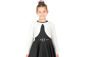BlackButterfly Bambini Manica Lunga Bolero in Maglia a Punta Ragazze Cardigan