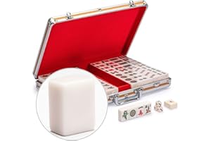 Yellow Mountain Imports Chinese Mahjong Game Set, Champion Size - with 146 Large Tiles and Aluminum Case, 3 Dice and a Wind Indicator - for The Chinese Way of Playing