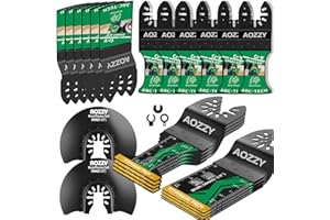 AOZZY Kit di lame multiuso per il fissaggio di utensili oscillanti, 5 tipi di lame oscillanti per tagliare metallo, legno, plastica, lame multiuso a sgancio rapido, compatibili con Makita Dremel Bosh
