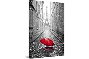 Startonight Impression sur Toile Parapluie à Paris, Art Encadré Imprimée Tableau Motif Moderne Décoration Tendu sur Chassis Prêt à Accrocher 60 x 90 cm