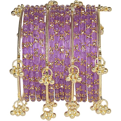 Swara Creations Kashmiri Ghungroo Raindrop Bangles Combo Set | for Women and Girls|Set of 16 Pcs (SKU417)