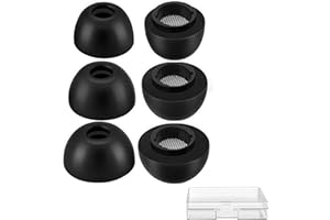 Rhinenet Ear Tips for Samsung Galaxy Buds3 Pro (Fits Charging Case) Compact Case, Ultra Comfort Noise Cancelling Replacement Tips for Samsung Galaxy Buds Pro 3 (Memory Foam Black, S+M+L)