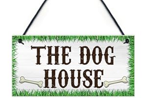 RED OCEAN The Dog House - Targa da appendere con scritta "The Dog House", per capannone da giardino