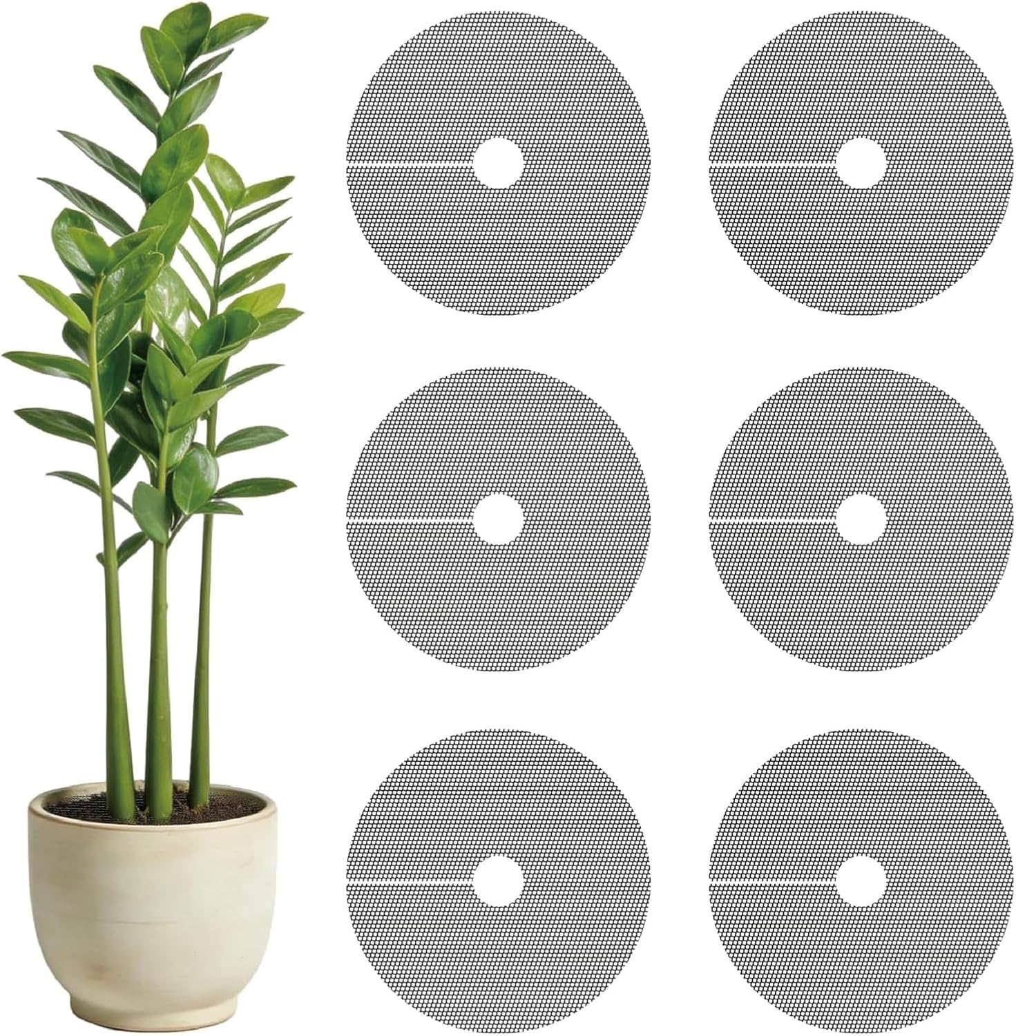 6 Pcs Plant Protectors from Animals, 11.8" /30cm Plant Garden Guard Cover for Indoor and Outdoor Plants, Round Cuttable Plant Pot Grid for Plant Protection from Digging Pets and Squirrels