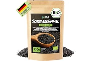‎D&O NATURE PRODUCTS D&O Nature Products Schwarzkümmel Samen Bio, 250g ganze Schwarzkümmelsamen aus Ägypten, Nigella Sativa black cumin seeds, Echter schwarzer Kümmel Organic Bio zertifiziert