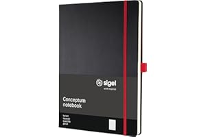 SIGEL CO660 Notizbuch Conceptum, ca. A4, kariert, schwarz, rot: Notebook Conceptum, Red Edition, Hardcover