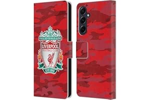 Head Case Designs Officially Licensed Liverpool Football Club Home Colourways Crest Camou Leather Wallet Case Compatible With Samsung Galaxy A55 5G