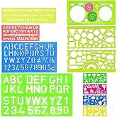 11 Pcs Stencils Letters, Letter Stencil, Stencils for Painting,Alphabet Stencil Letters Stencills,Plastic Number Stenci,Reusa