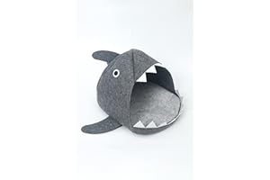 hausleben Filz Katzenhöhle Katzenbett Tierhöhle Pet Nest Winter mit lustiger Optik, optisch ansprechendes Bett für Ihre Katze in Hai-Design