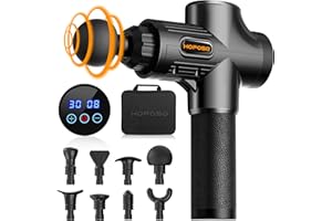 Massage Gun, HOPOSO Deep Tissue Massage Gun, Professional 4800rpm Percussion Muscle Massager, Powerful 30 Speeds Electric Massager with 8 Heads for Body Muscle Recovery Sports Gifts for Men Women