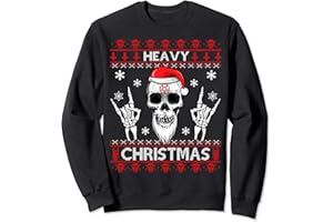 Regalos de diseño de Death Heavy Metal Grunge: Sudadera Navideña Unisex Adulto Negro Pequeño con Gorra de Navidad para Fans de la Música Pesada y Cultura Vikinga