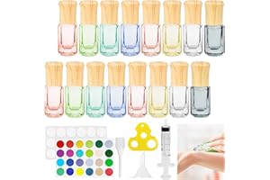 Bohoray 16pcs Roll On Vuoto per Oli Essenziali con Sfera in Acciaio Inossidabile, 3ml Roll On Oli Essenziali, Contenitore Flaconcini Vuoti, Bottiglie Flaconcini Vuoti per Olio Essenziale, Aromaterapia