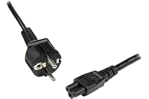 StarTech.com Kabel zasilający do laptopa, 3 m, wtyczka EU Schuko na C5, 2,5 A, 250 V, 18 AWG, zapasowy kabel zasilający do laptopa, kabel zasilający do laptopa, koniczynka/Mickey Mouse