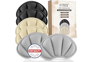 NACERLARY 6 pezzi Cuscini per Tallone, Tallone Cuscino, impediscono ai talloni di sfregare e scivolare,Migliorare la vestibilità, contro scivoli e bolle, Protezione traspirante per tallone（Grigio, beige, nero）