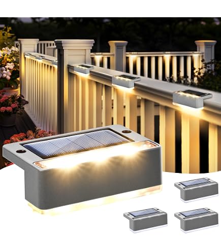 SENDALE 8 Luci Solari Da Esterno IP65 - Impermeabili, Con 11 Modalità Di Illuminazione, Batteria 1200mAh, Ricarica Solare, Per Giardino, Recinzione, Scale