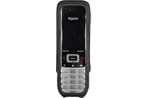 JT Berlin Turnline Schutzhülle für das Gigaset S850 / S850H - schwarz [Echtleder | 8-Stufen Gürtel-Drehclip | Handmade in Europe | Smarte Folie] - 12014