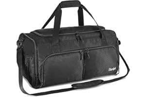 Sucipi Sporttasche Herren Reisetasche Sporttaschen mit Schuhfach & Nassfach Weekender Tasche Wasserdicht für Fitness Sport Training Reise als Gym Bag Schwimmtasche Strandtasche Saunatasche Schwarz