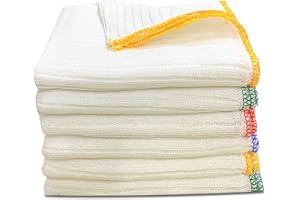 Towelogy® Heavy Duty Cotton Dish Cloths Extra Large SUPER ABSORBENT Cleaning Scrubbing Washing Drying Rags Kitchen Tea Towels Colour Coded Dishcloths MACHINE WASHABLE 38x40cm (Assorted, Pack Of 4)