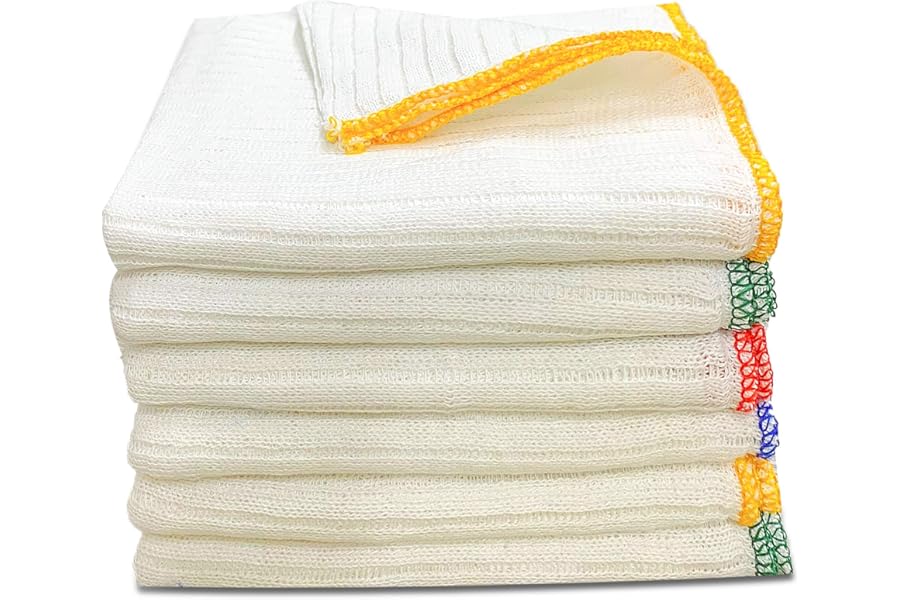 Towelogy® Heavy Duty Cotton Dish Cloths Extra Large SUPER ABSORBENT Cleaning Scrubbing Washing Drying Rags Kitchen Tea Towels Colour Coded Dishcloths MACHINE WASHABLE 38x40cm (Assorted, Pack Of 4)