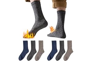 Caudblor 6 par skarpet wełnianych, długie męskie i damskie, skarpety turystyczne, miękkie, wygodne, wełniane, skarpety zimowe, skarpety termiczne, rozmiar 38-42