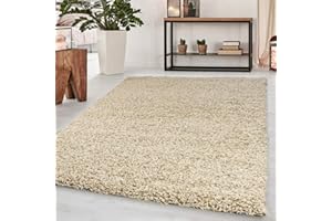Abaseen Small Large Shaggy Rug Modern Rugs Living Room Extra Large Small Medium Rectangular Size Soft Touch Thick Pile Living Room Area Rugs Non Shedding (Light Beige, 120x170 cm)
