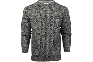 Xact Mens Jumper Fashion Chunky Fisherman Fleck Knit