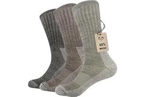 Vihir 3 Paires Chaussettes en Laine Mérinos pour Homme Femme Chaudes dans Les Sports de Plein Air 37-42, 41-46