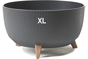 ‎MELTOM MELTOM Blumentopf Schale mit Füßen Einsatz Kräutertopf Übertopf Pflanzschale Eco Recycled (Anthrazit, XL - 47 cm)