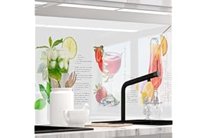 StickerProfis - Pannello Paraschizzi Cucina Adesivo da Parete, HiGloss, 1.8 mm, tutte le superfici - BEVANDE ESTIVE - (SUMMER DRINKS) PREMIUM 60 x 400cm
