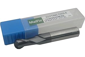 MaiFix HRC50 - Fresa a testa sferica a 2 taglienti, 1 mm, 2 mm, 3 mm, 4 mm, 5 mm, CNC, in acciaio al tungsteno