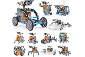 Cunsieun Kit de robot solar 29 en 1, 243 piezas, kit de construcción de robot educativo STEM para niños de 8 a 12 años, regalo de experimento científico para cumpleaños, 29-IN-1, Gris