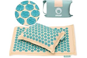 ‎FITLEAP Fitleap Akupressurmatte mit Kissen + Tasche, Massage Matte zur wohltuenden Entspannung und Stimulation, Akupunktur Matte zur Schmerzlinderung