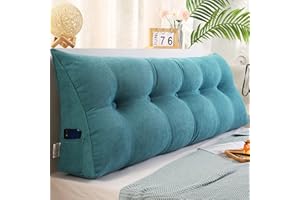 ZF YLYH Kissen Bett Rückenkissen Lesekissen für Bett Rückenlehne Kissen Rückenpolster Abnehmbar Bequemes Lendenkissen Sofa Rückenkissen Keilkissen mit Tasche(Lake Blue,80 * 50 * 20cm)