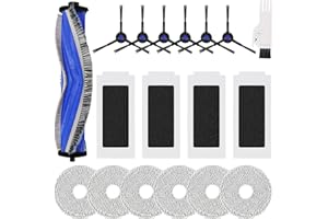 SPOFAN T30 S Accessoires de Rechange pour ECOVACS DEEBOT T30 PRO OMNI / T30 OMNI / T30S PRO / T30S Combo Complete Aspirateur Robot, 1 Brosse Principale, 4 Filtres, 6 Brosses Latérales, 6 Serpillières